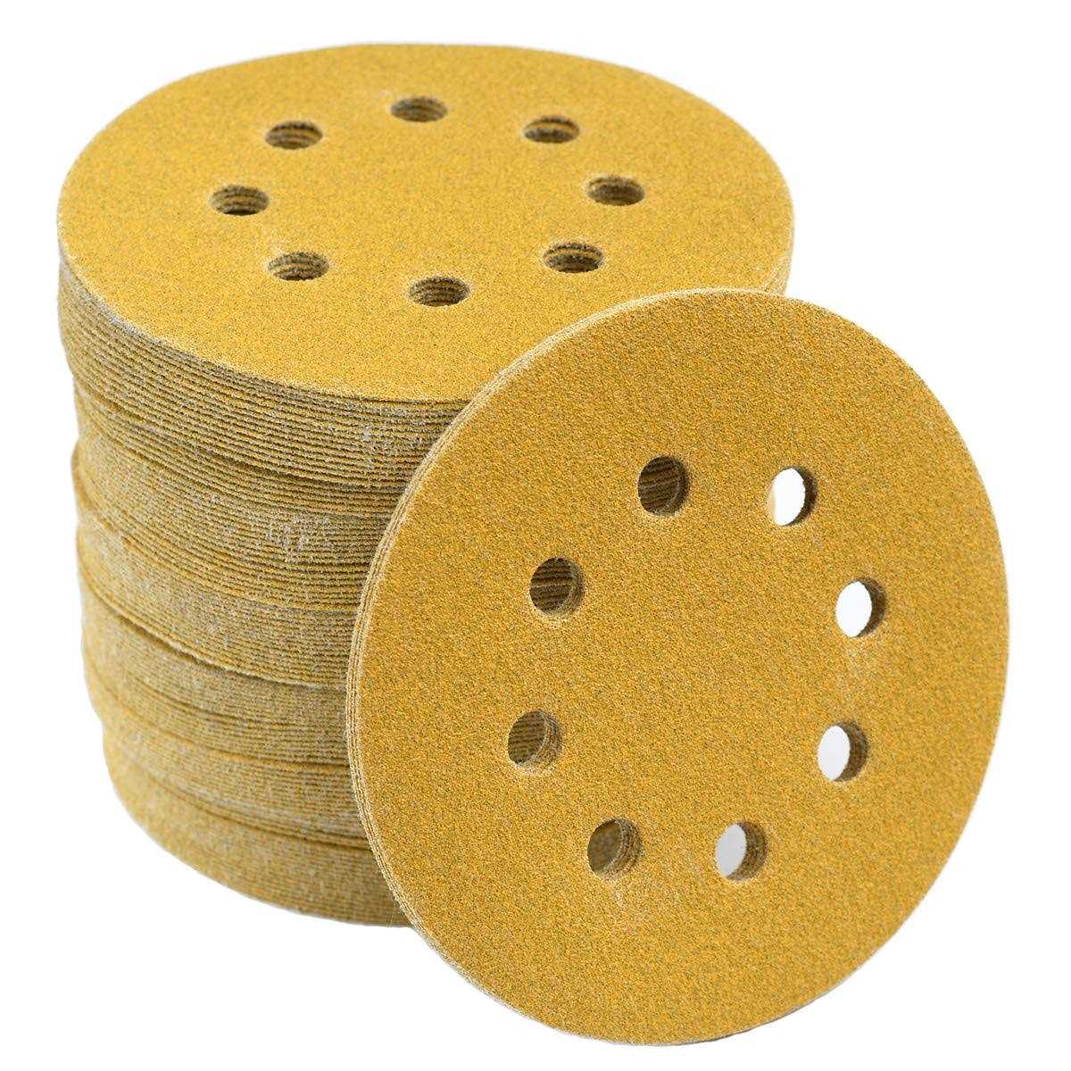 Aiyard 5-inch 8-Hole Hook and Loop Sanding Discs 60-grit Random Orbit Sandpaper - Cheap Fitting