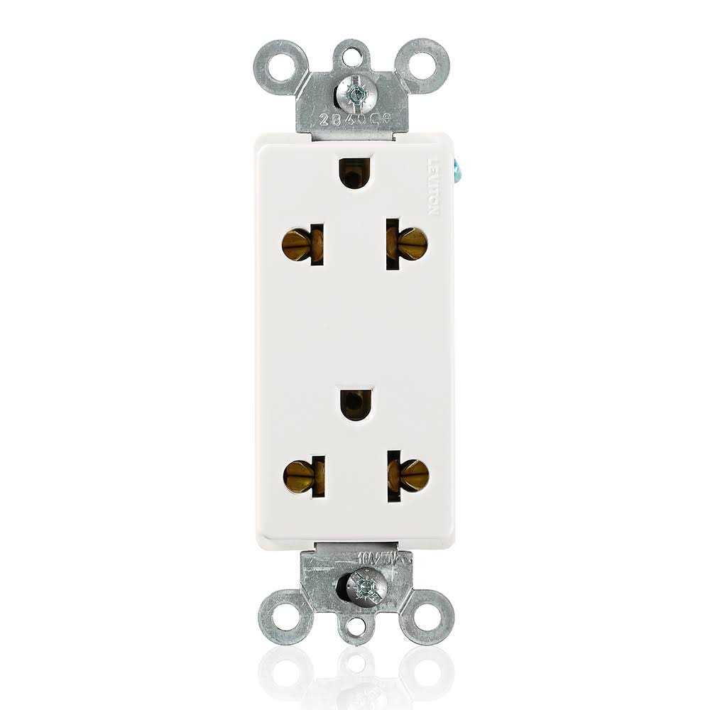 Leviton 5825-W Univory Decora Duplex Receptacle - Cheap Fitting