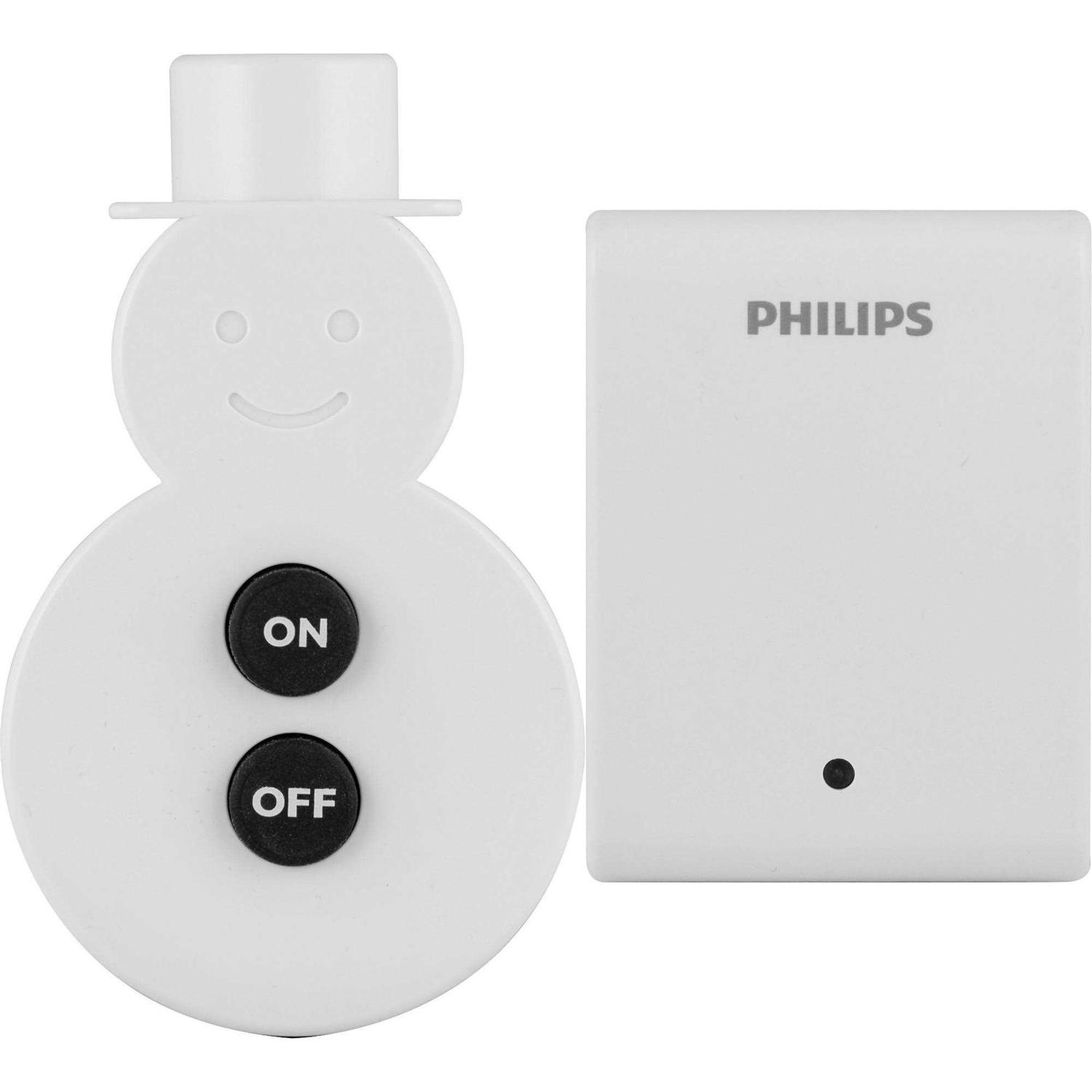 Philips Plug-In On/Off Switch with Snowman Remote White - Cheap Fitting