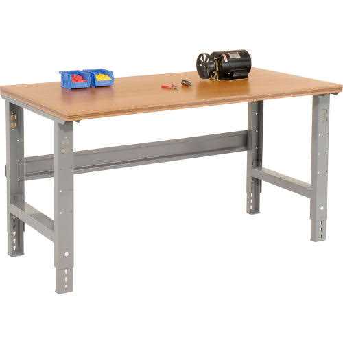 Global Industrial Global Industrial Adjustable Height Workbench C Channel Leg Laminate Square Edge Gray - Cheap Fitting