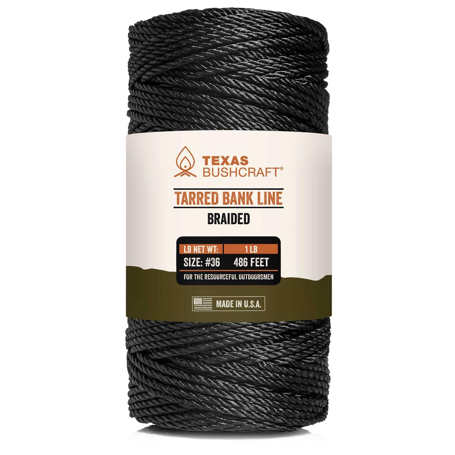 Texas Bushcraft Tarred Bank Line Twine #36 Black Nylon String for Fishing, Camping and Outdoor Survival - Cheap Fitting