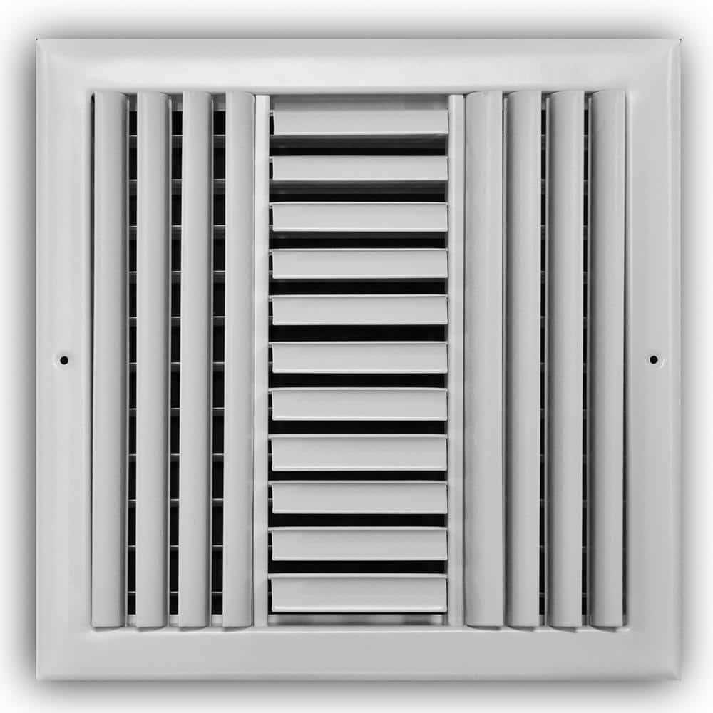 Everbilt 4-Way Steel Adjustable Curved Blade Wall/Ceiling Register In White - Cheap Fitting