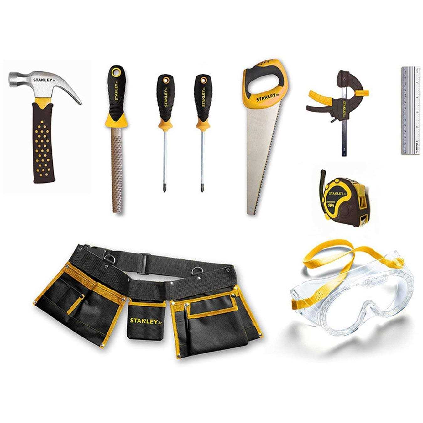 STANLEY Jr. Red Toolbox Kid’s Stanley 10-Piece Tool Set with Tool Belt - Cheap Fitting