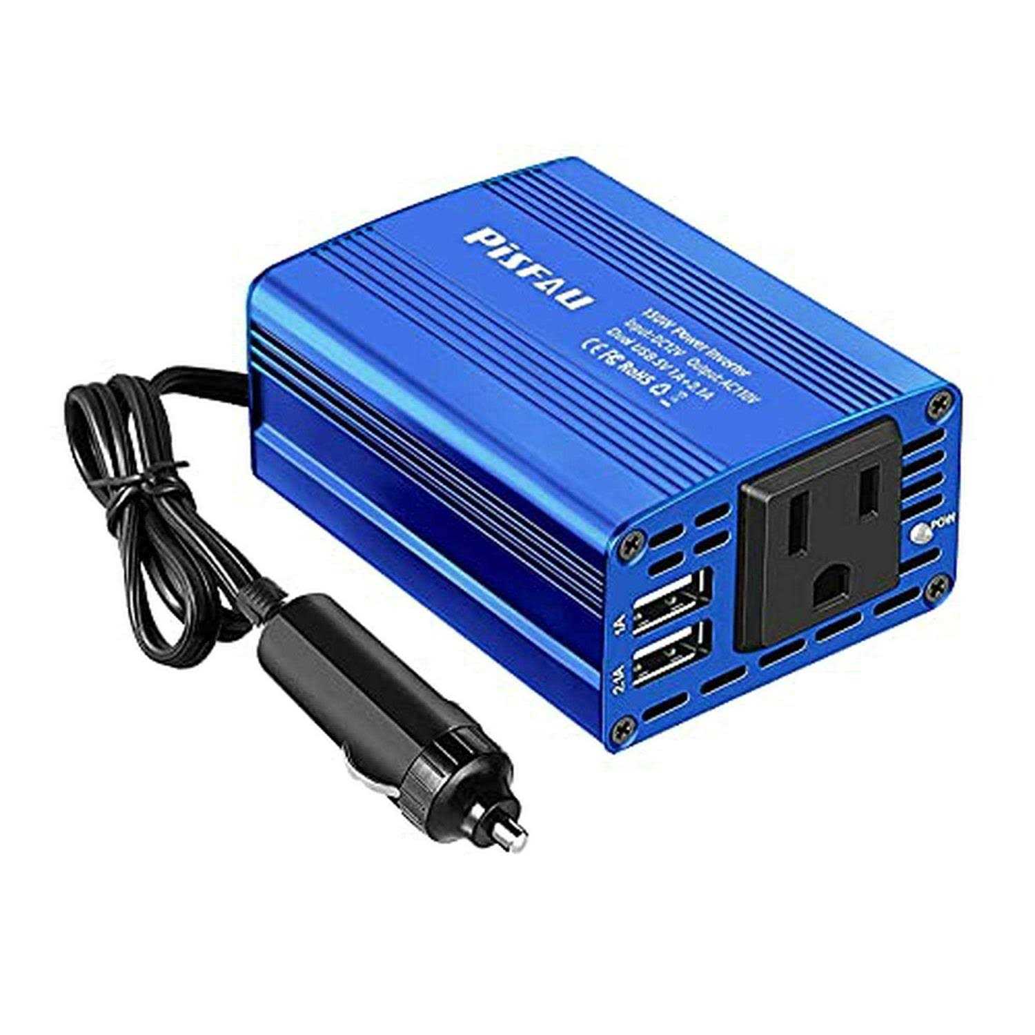 PiSFAU 150w Car Power Inverter Dc 12v to 110v Ac Converter with 3.1A Dual Usb Power inverters for Vehicles,Road Trip Essentials Camping Accessories - Cheap Fitting