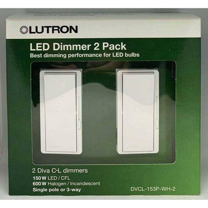 2 Pack Lutron DVCL-153P-WH-2 Diva 150-Watt Single Pole/3-Way LED/CFL Dimmer - Cheap Fitting