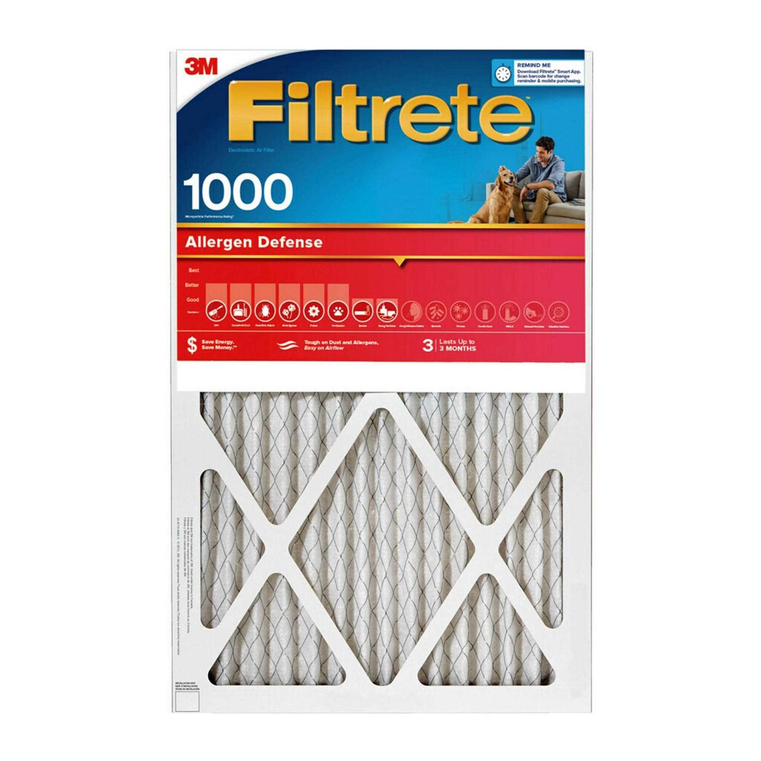 Filtrete 16x20x1 2pk Allergen Defense Air Filter 1000 MPR - Cheap Fitting