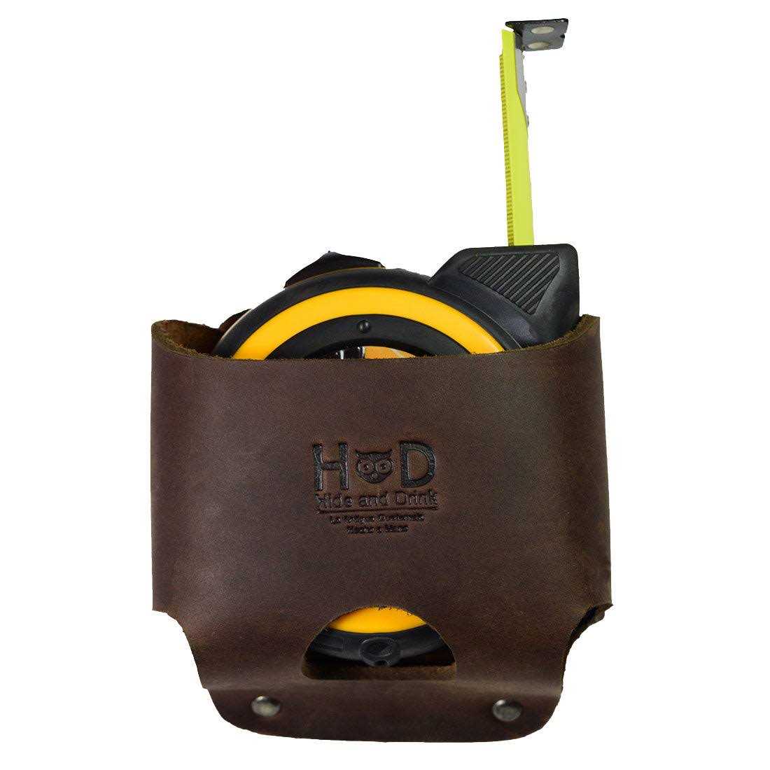 Hide & Drink Large Leather Tape Measure Holder Tool Holster w/Easy Belt Loop for Handymen - Cheap Fitting