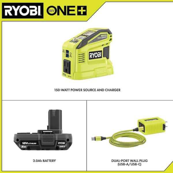 Ryobi RYI150C 150-Watt Push Start Power Source and Charger for ONE+ 18-Volt Battery with 2.0 Ah Battery - Cheap Fitting