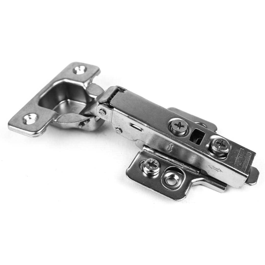 Berta 105-Degree 35 mm Half Overlay Frameless Cabinet Hinges with Installation Screws - Cheap Fitting