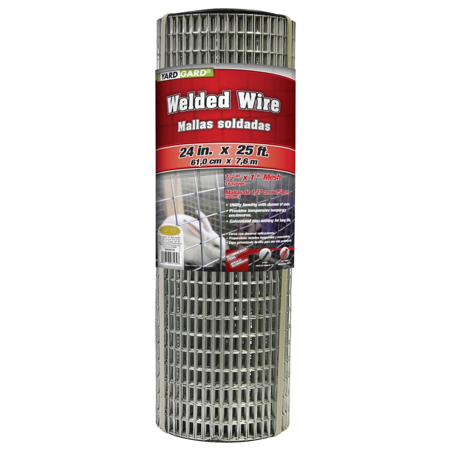 YARDGARD 25 ft. x 2 ft. Welded Wire with 1 in. x 1/2 in. Mesh - Cheap Fitting