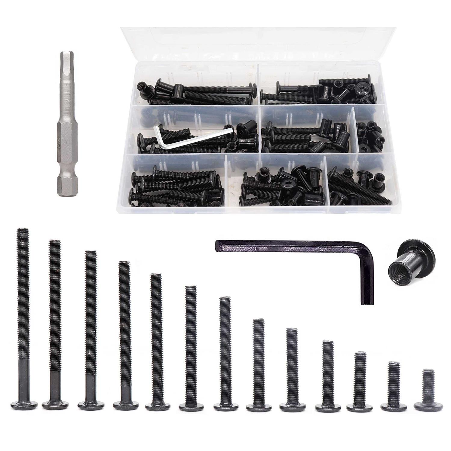 binifiMux 114pcs Black M6 Hex Drive Socket Cap Bolts Assortment Kit - Cheap Fitting