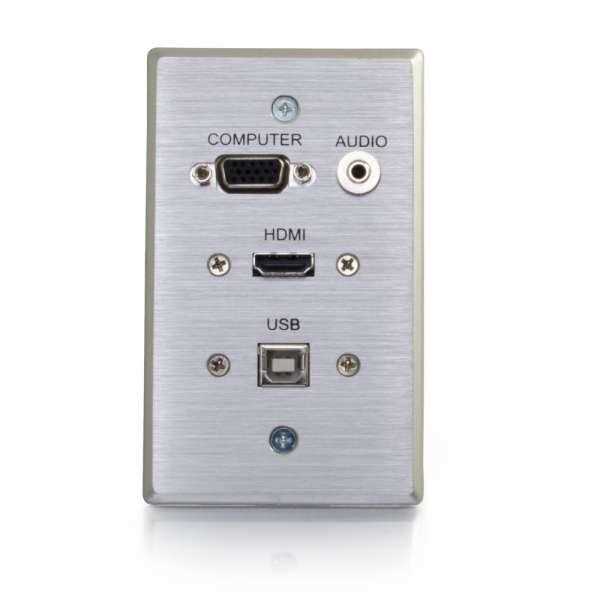 C2G HDMI, VGA, 3.5mm Audio and USB Pass Through Single Gang Wall Plate - Cheap Fitting