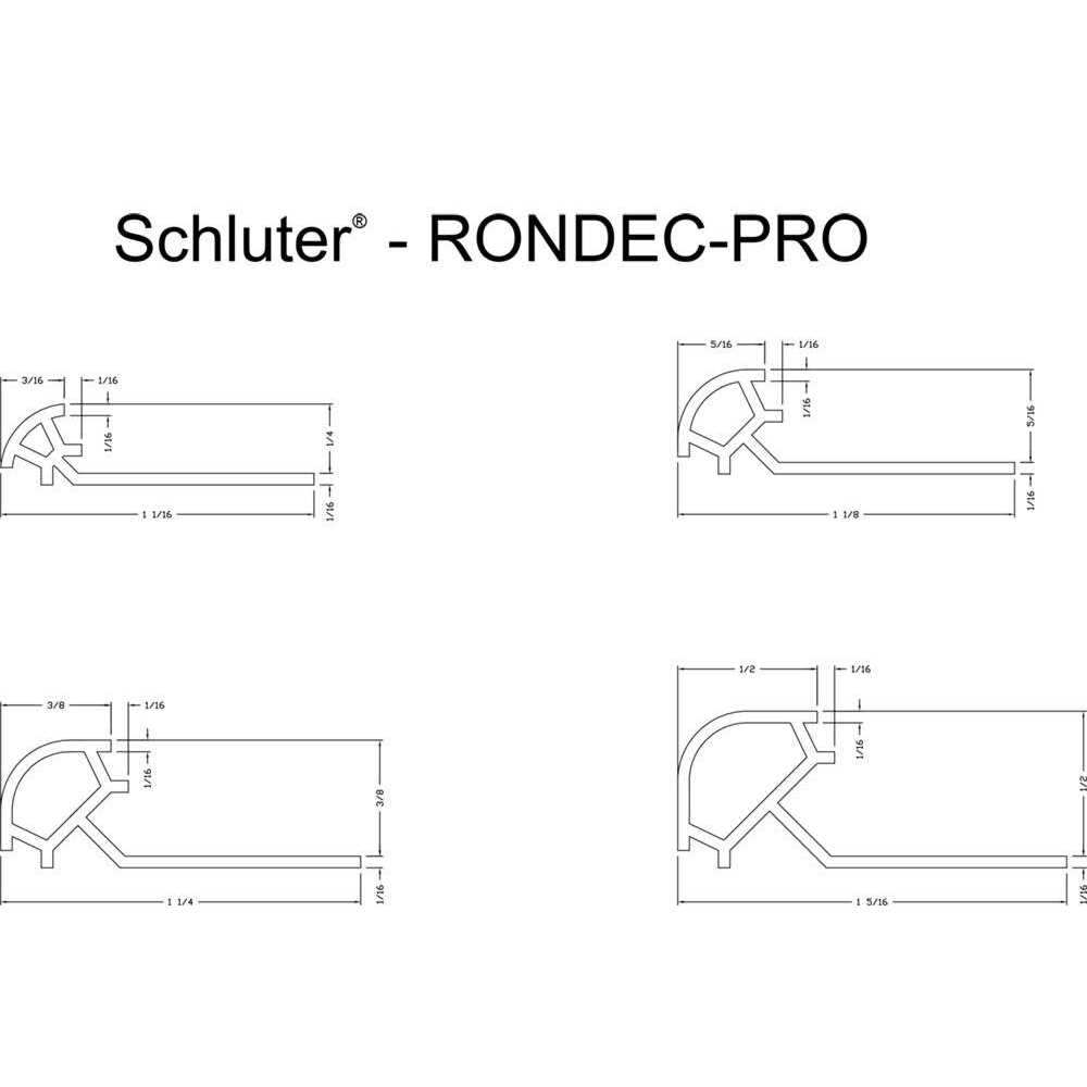 Schluter Rondec PVC Bullnose Tile Edging Trim - Cheap Fitting