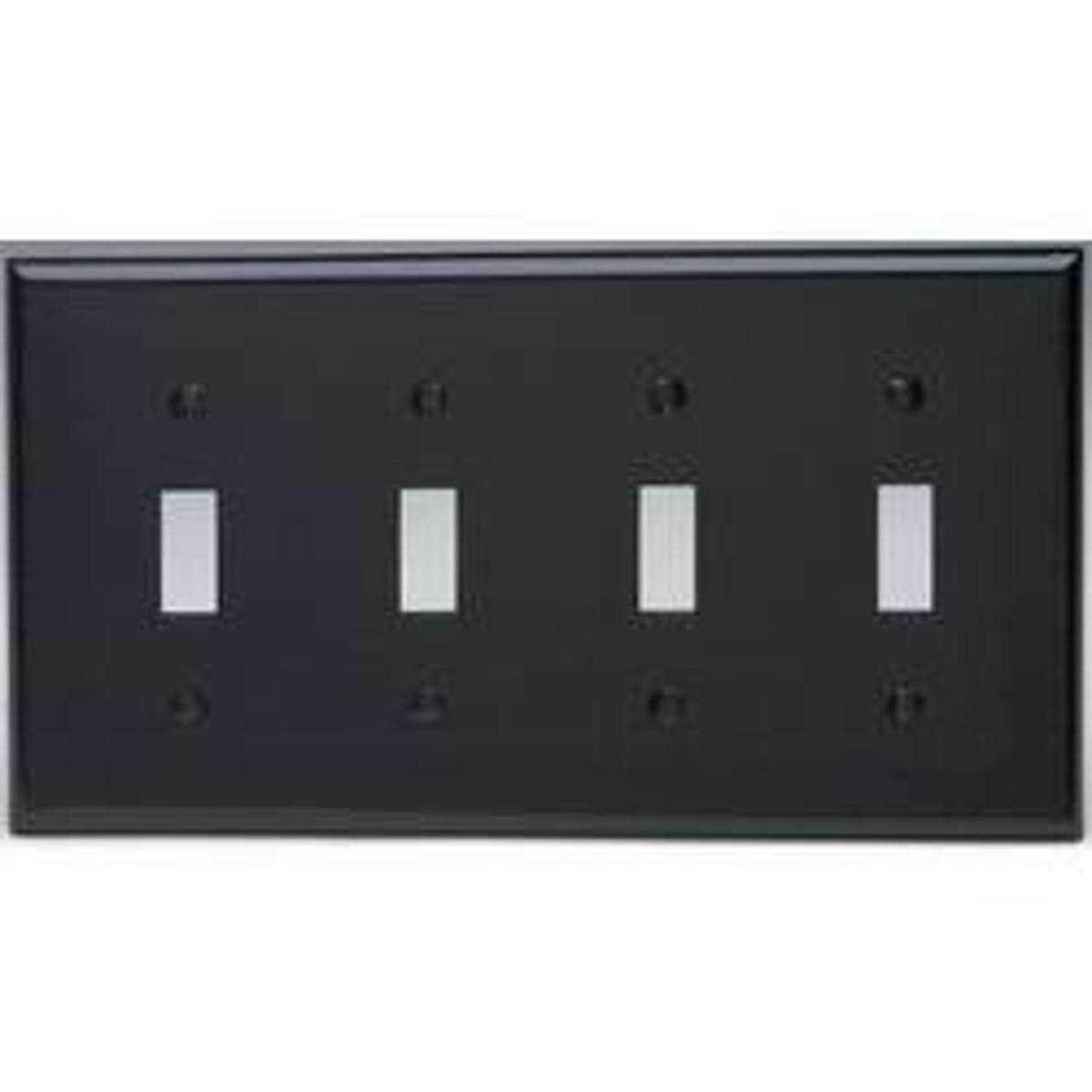 Leviton 80712-E 4-Gang Toggle Device Switch Wallplate - Cheap Fitting