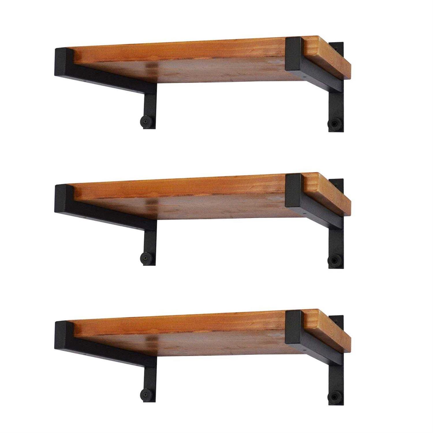 EZYDECOR 6 Pcs Heavy Duty Shelf Brackets Wall Mounted Industrial Metal Shelving Supports with Lip - Cheap Fitting