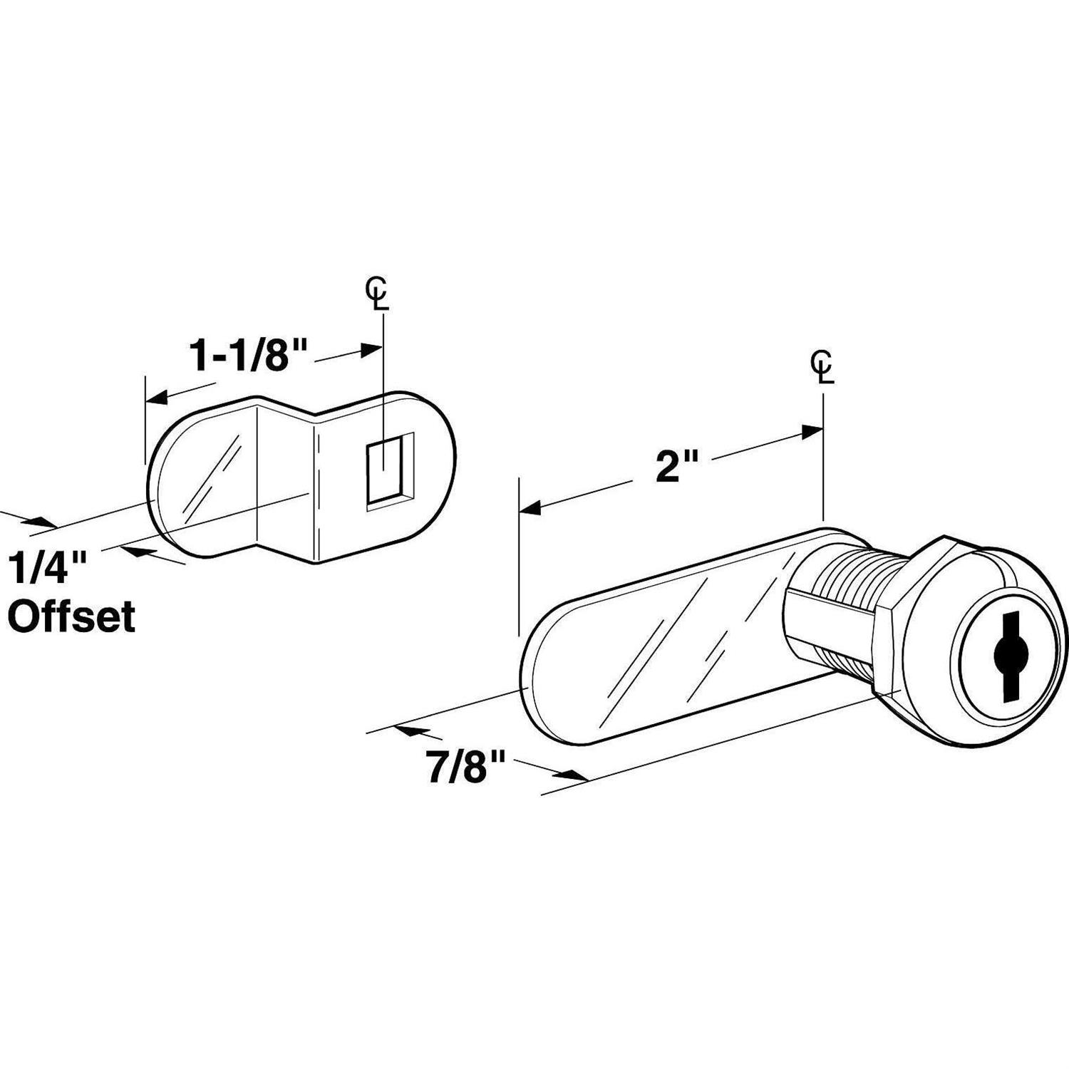 Prime-Line Chrome Gray Steel Cabinet/Drawer Lock - Cheap Fitting