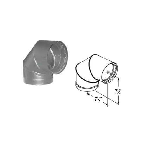 DuraVent 90-Degree DVL Double-Wall Black Elbow 8DVL-E90 - Cheap Fitting
