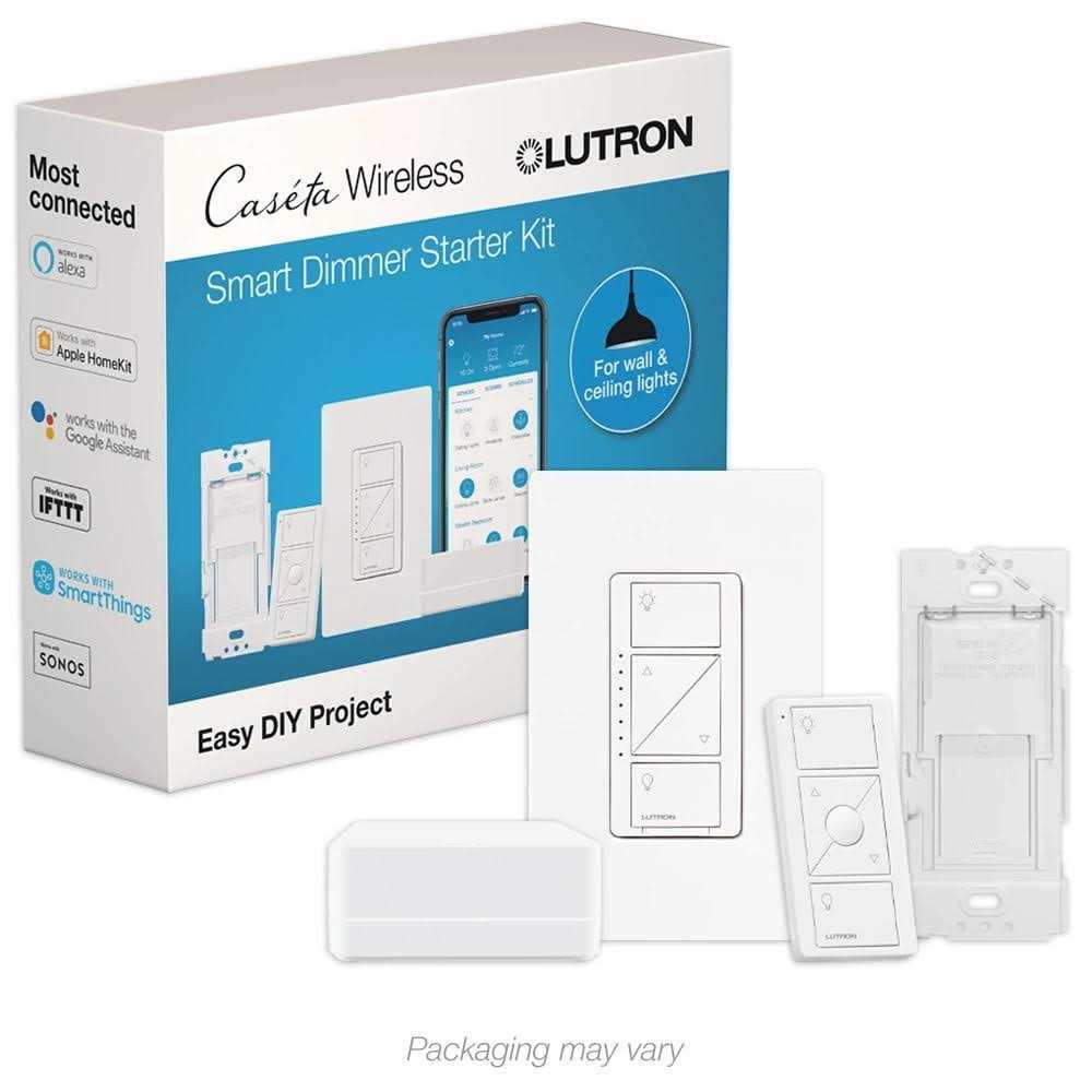 Lutron Caseta Smart Lighting Dimmer Switch Starter Kit with Caseta Smart Hub and Pico Bracket - Cheap Fitting