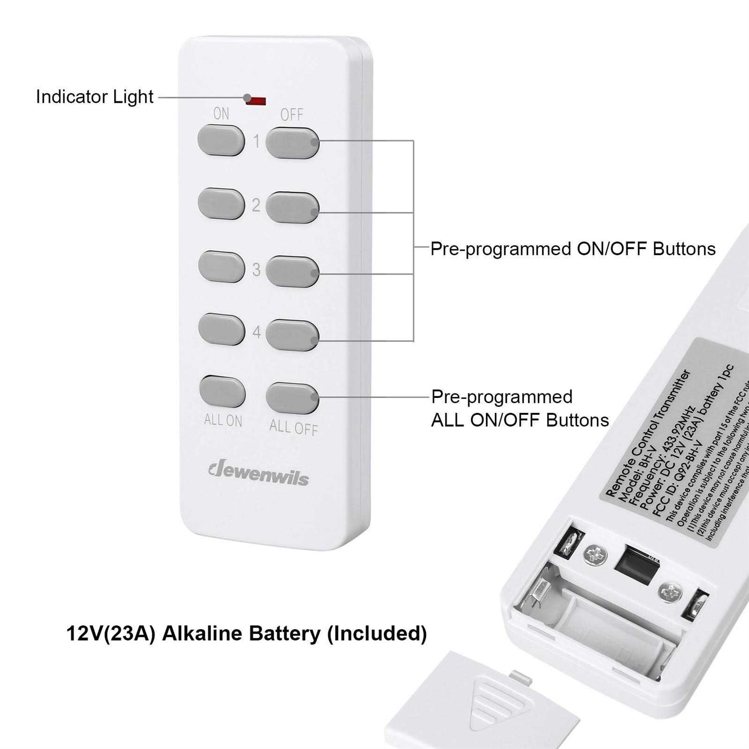 Dewenwils Remote Control Light Bulb Socket Wireless Light Socket Switch Kit - Cheap Fitting