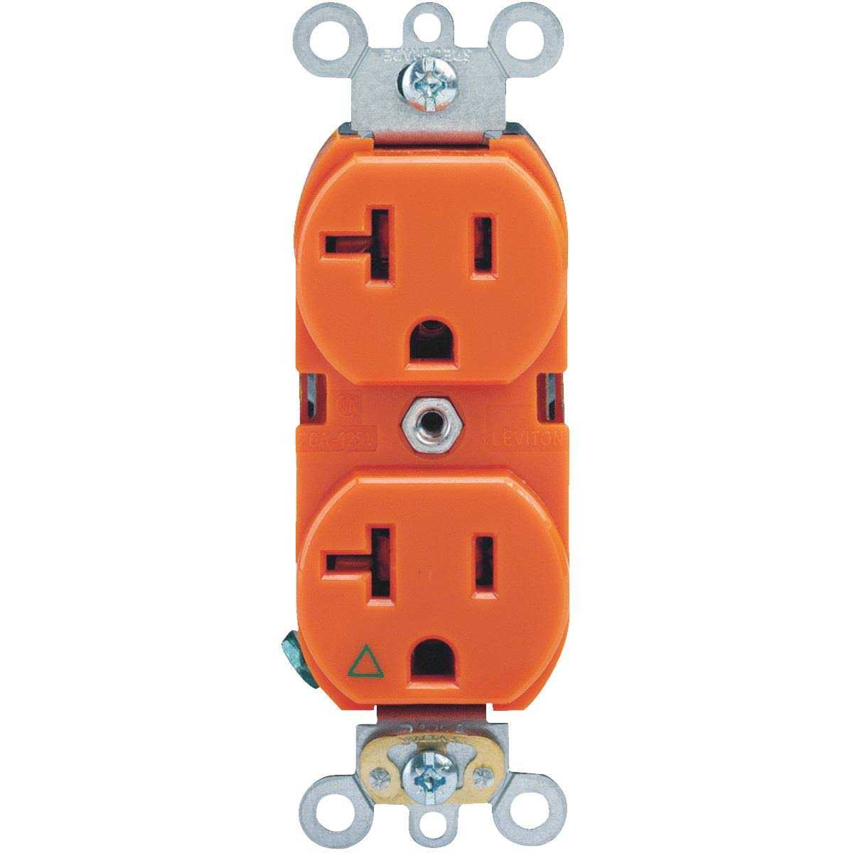 Leviton Isolated Grounding Duplex Outlet Orange - Cheap Fitting