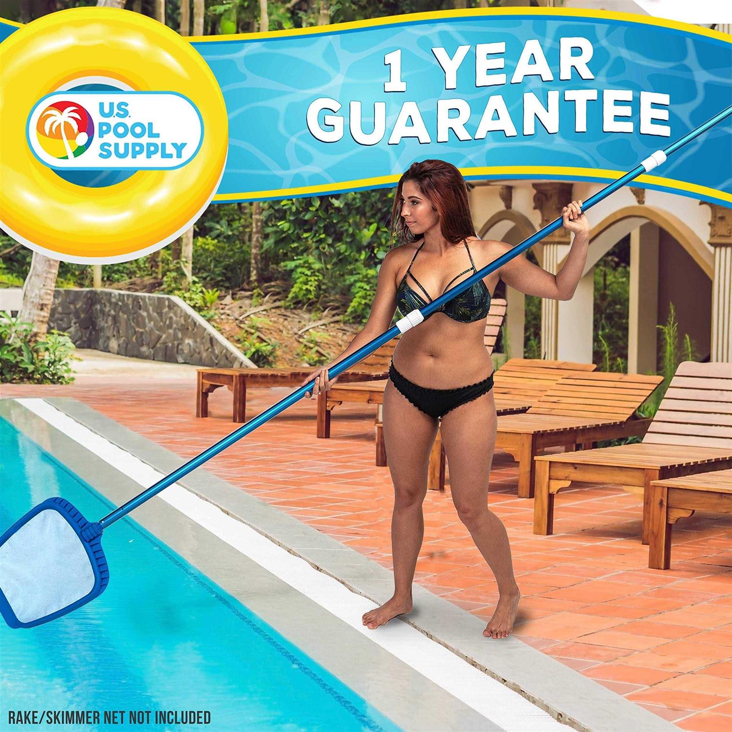 U.s. Pool Supply Professional Blue Anodized Aluminum Telescopic Swimming Pool Pole - Cheap Fitting