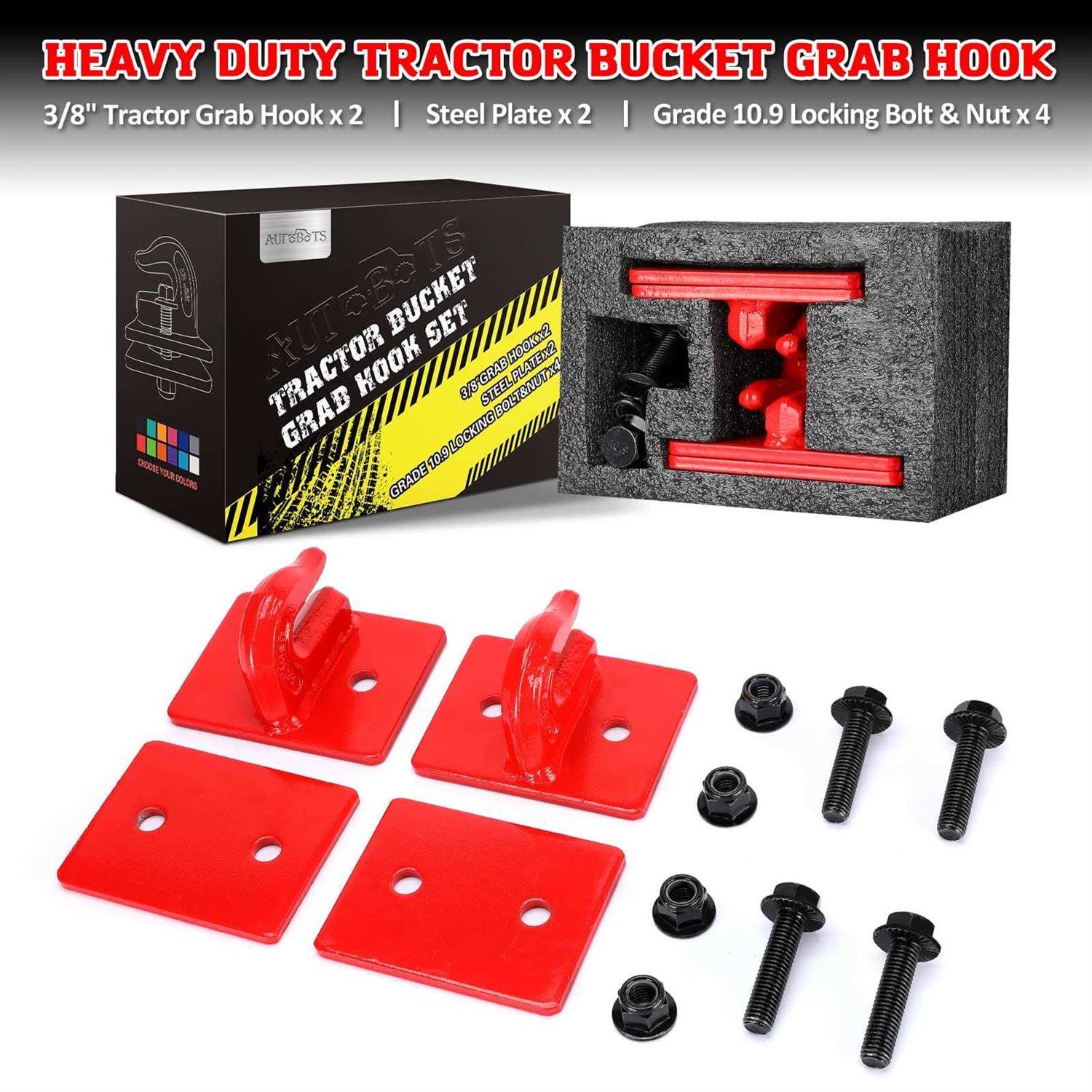 AUTOBOTS 3/8 Tractor Bucket Grab Hook 15,000lbs Break Strength Grab Hooks With Grade 70 Forged Steel Bolt Compatible For John-deere Truck - Cheap Fitting