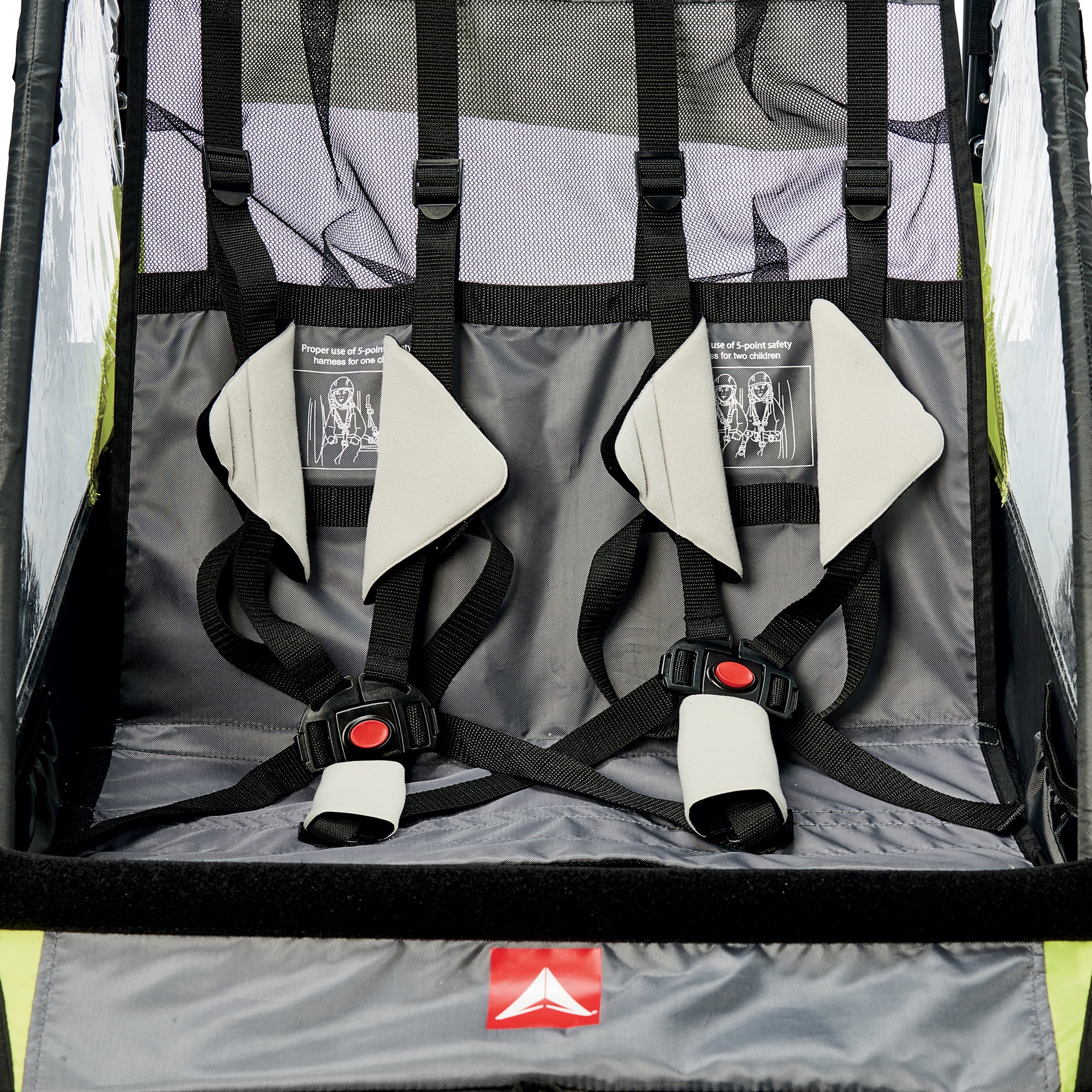 Allen Sports Deluxe 2-Child Bicycle Trailer & Stroller, max capacity 100 lbs, Model AS2, Green - Cheap Fitting