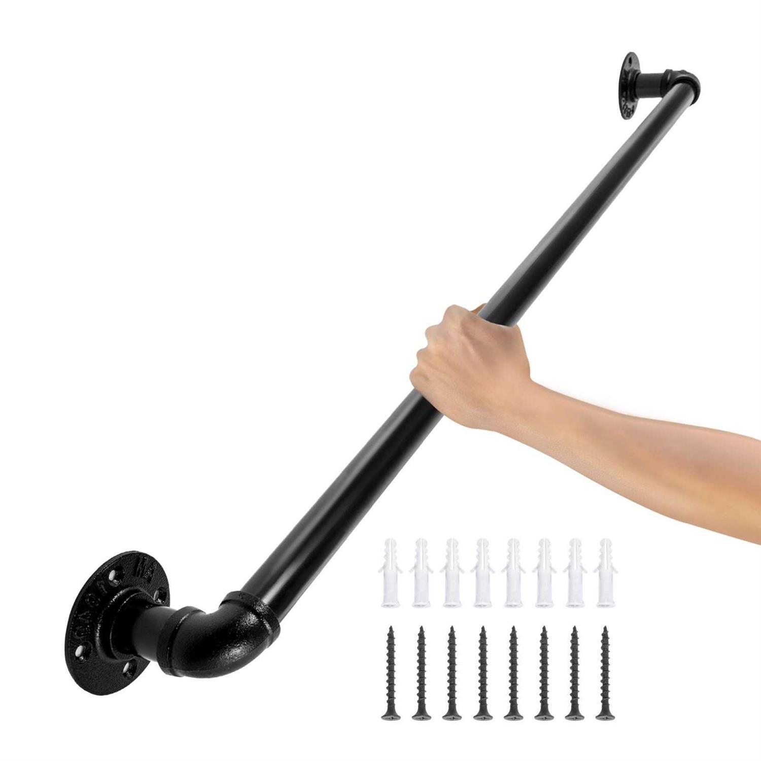 VEVOR Pipe Stair Handrail 3FT Staircase Handrail 440lbs Load Capacity Carbon Steel Pipe Handrail - Cheap Fitting