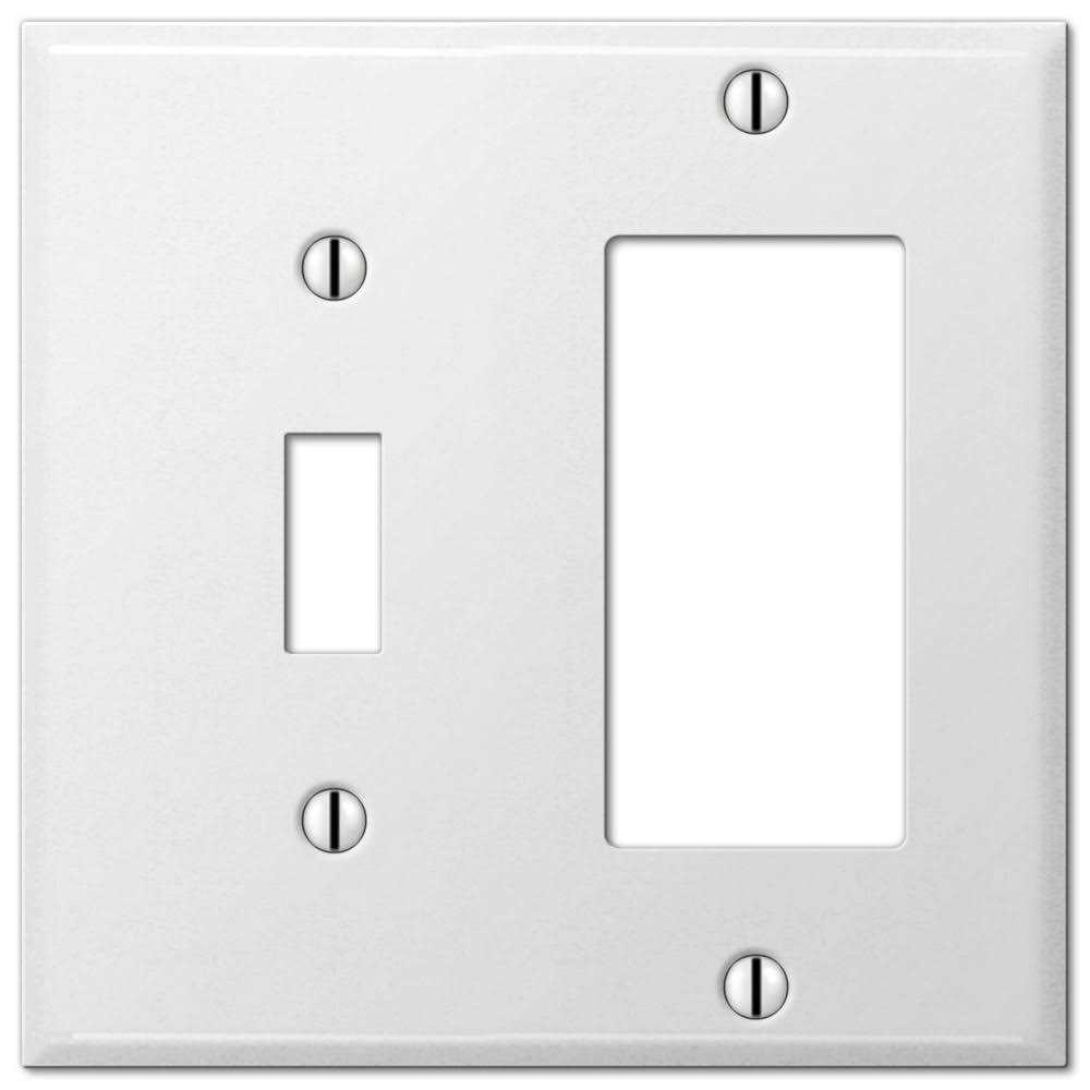 Amerelle C981TRW 1 Toggle 1 Rocker GFCI Wall Plate Pro White Smooth - Cheap Fitting