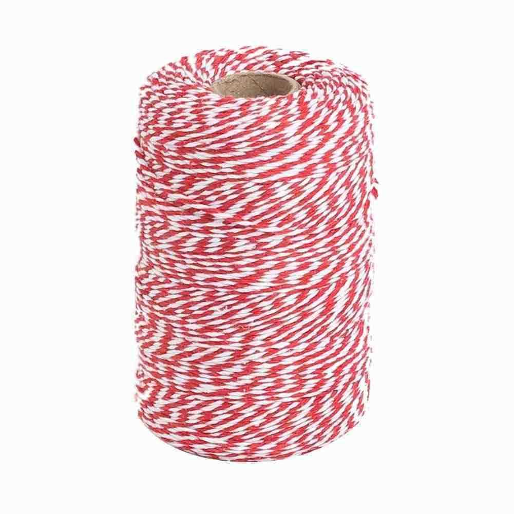 Vivifying Red and White Twine, 656 Feet 2mm Cotton Bakers Twine String for Gift Wrapping, Baking, Butchers, DIY Crafts, Tying Cake and Pastry Boxes - Cheap Fitting