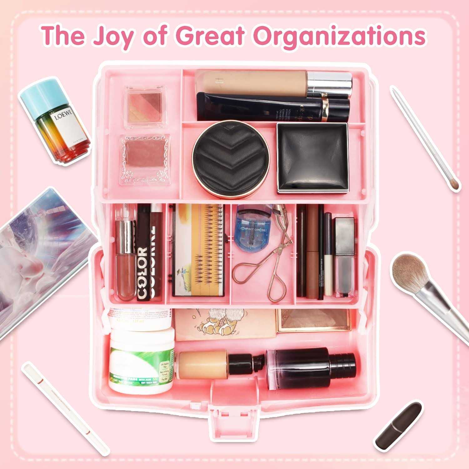 TERGOO 12in Three-Layer Multipurpose Storage Box Folding Tool Box/Art & Crafts Case/Sewing Supplies Organizer/Medicine Box - Cheap Fitting