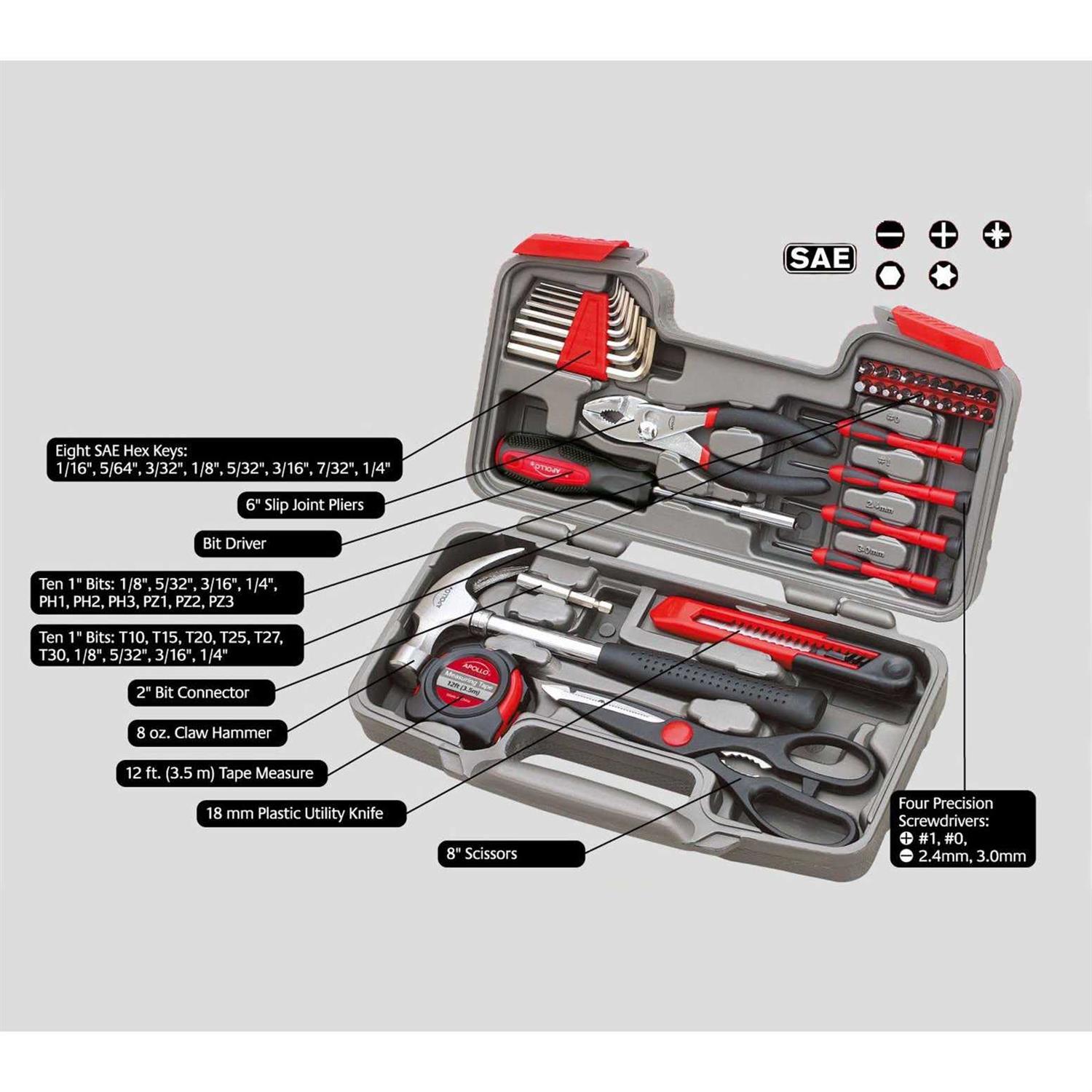 Apollo Tools 39-Piece General Tool Set DT9706 - Cheap Fitting