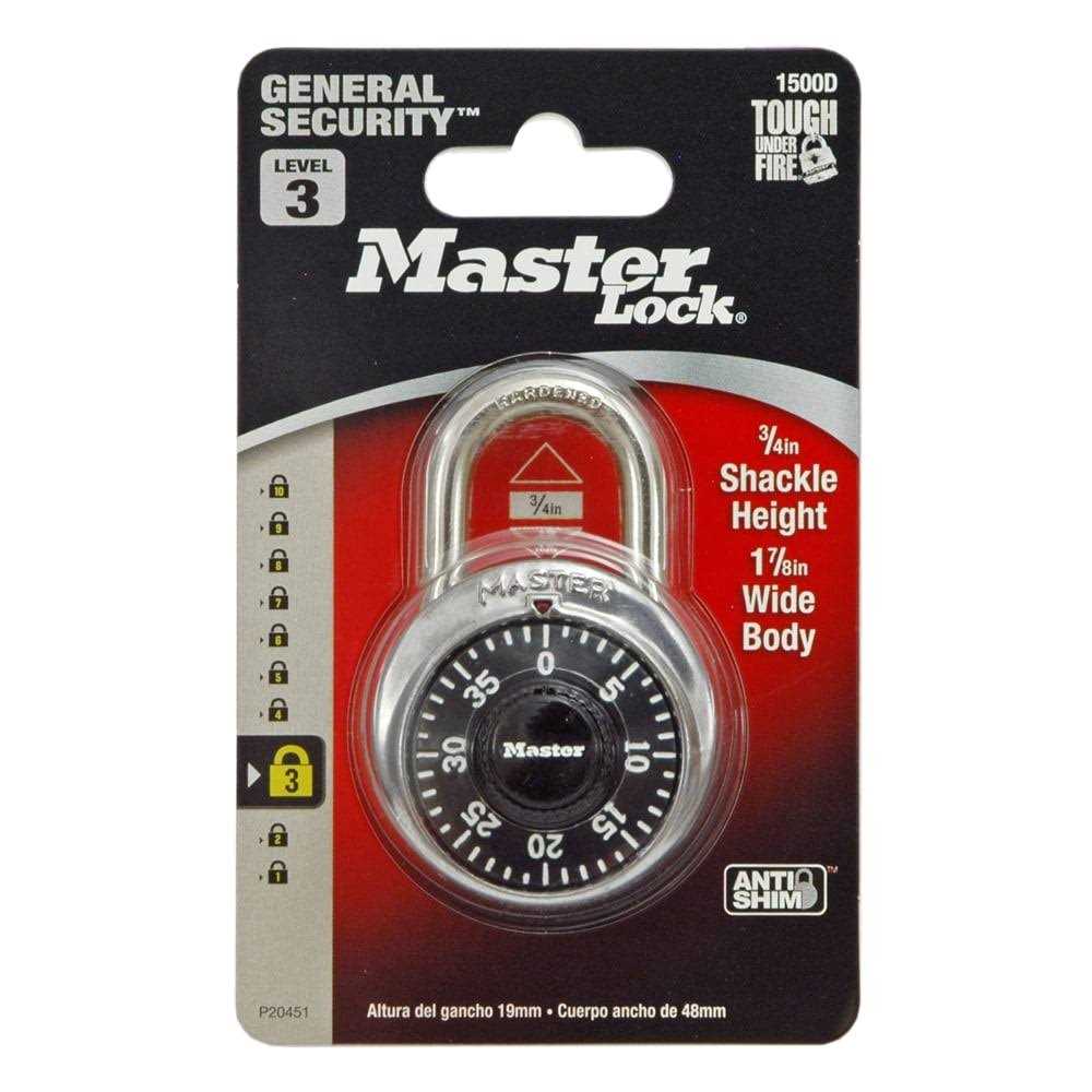 Master Lock 1500D Black Dial Preset Combination Padlock - Cheap Fitting