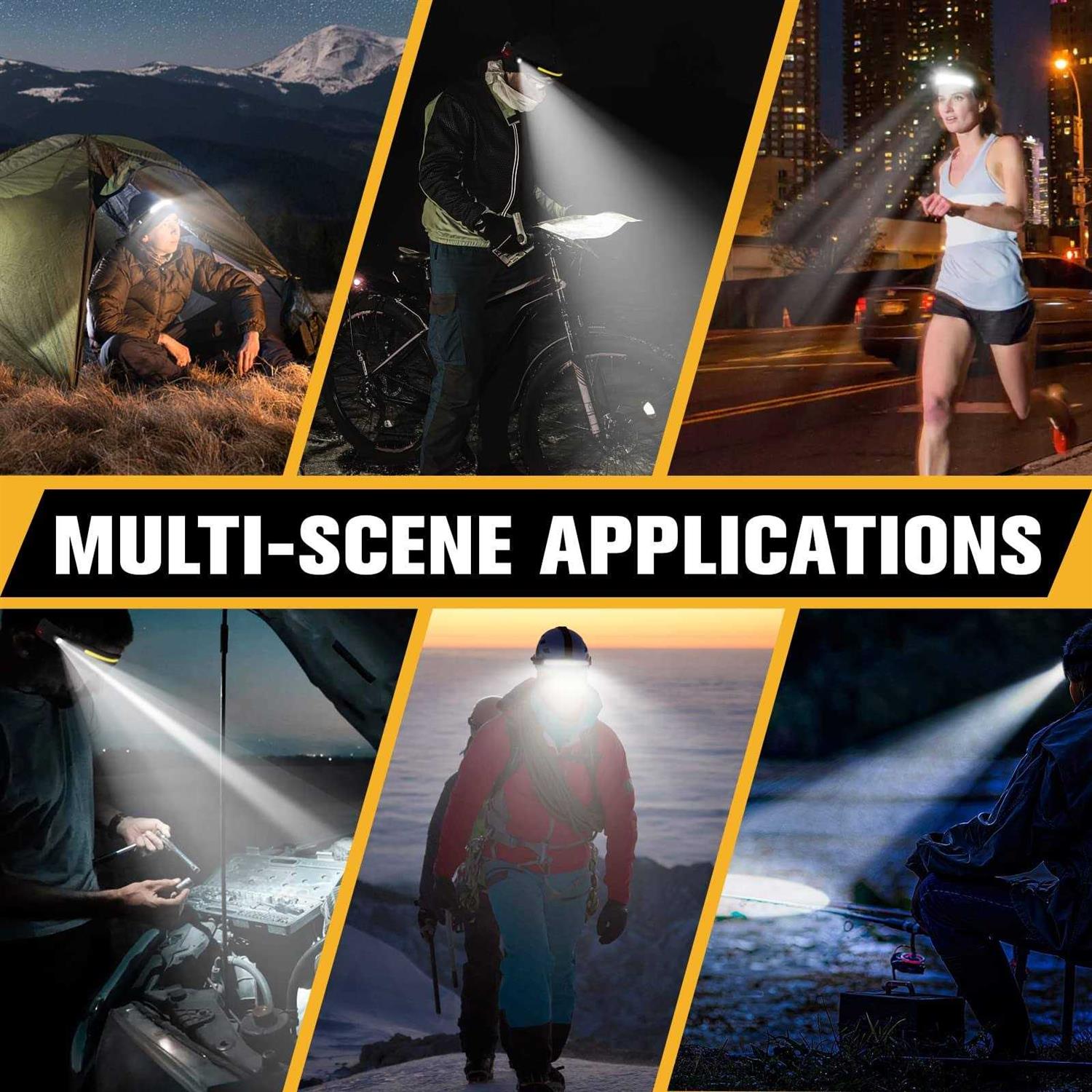 Lammyner LED Headlamp Rechargeable 2PCS Extremely Bright Rechargeable Headlamp - Cheap Fitting