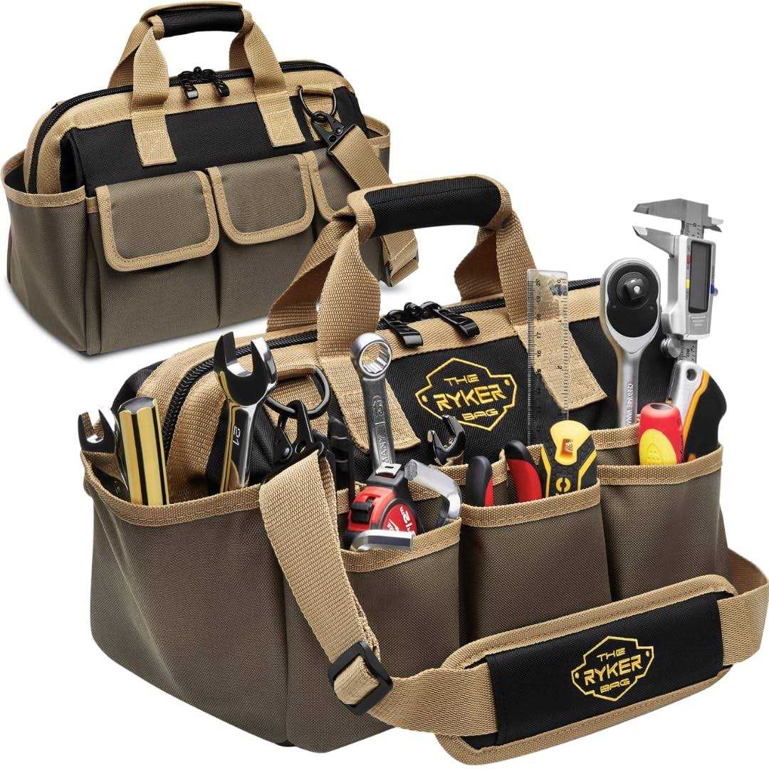 The Ryker Bag 14-Inch Tool Bag Organizer Small Tool Bag. Heavy Duty Tool Bags for Men/Women. Wide Mouth Tool Bag Small. 22 Pockets Toolbag - Cheap Fitting