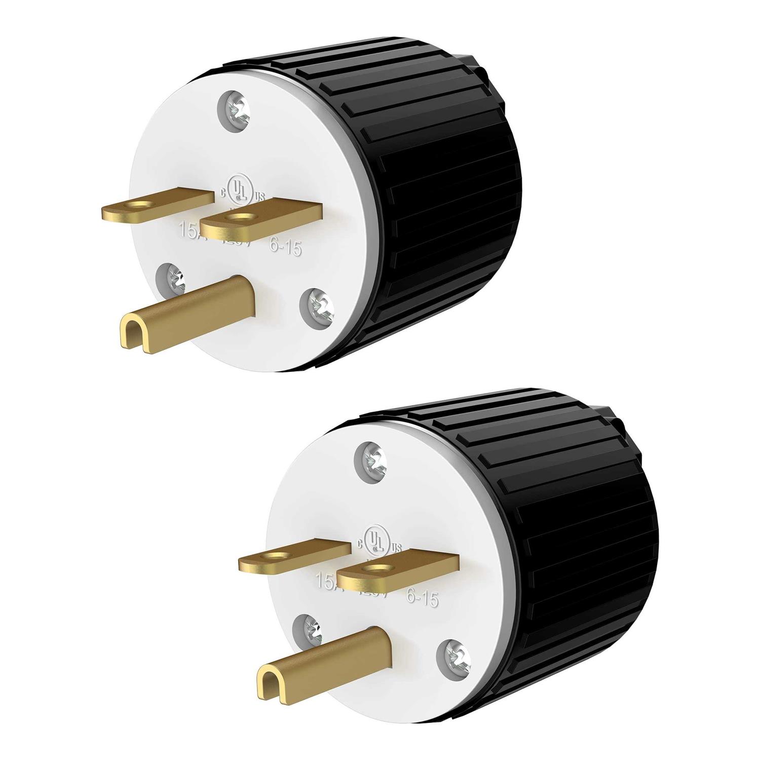 Enerlites Nema 6-15p Straight Blade Replacement Plug Connector Male Extension Cord Ends 66220-BK - Cheap Fitting