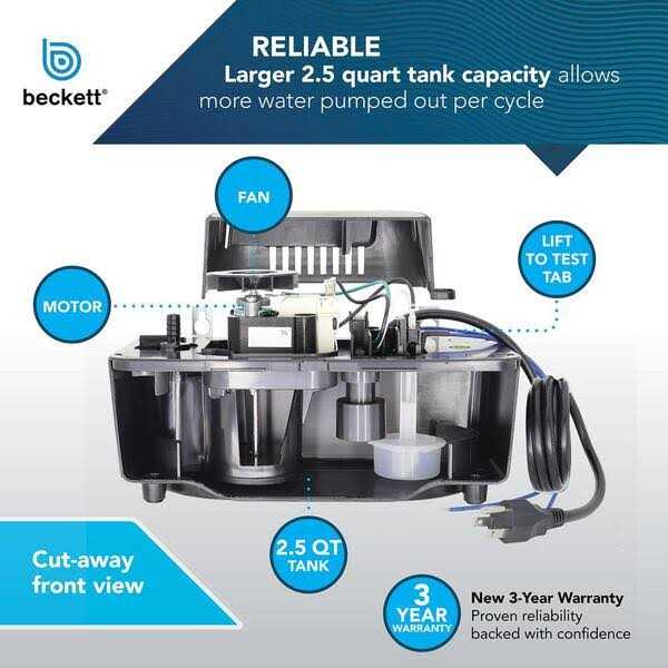Beckett BK221UL 115V Medium Condensate Pump with Safety Switch - Cheap Fitting