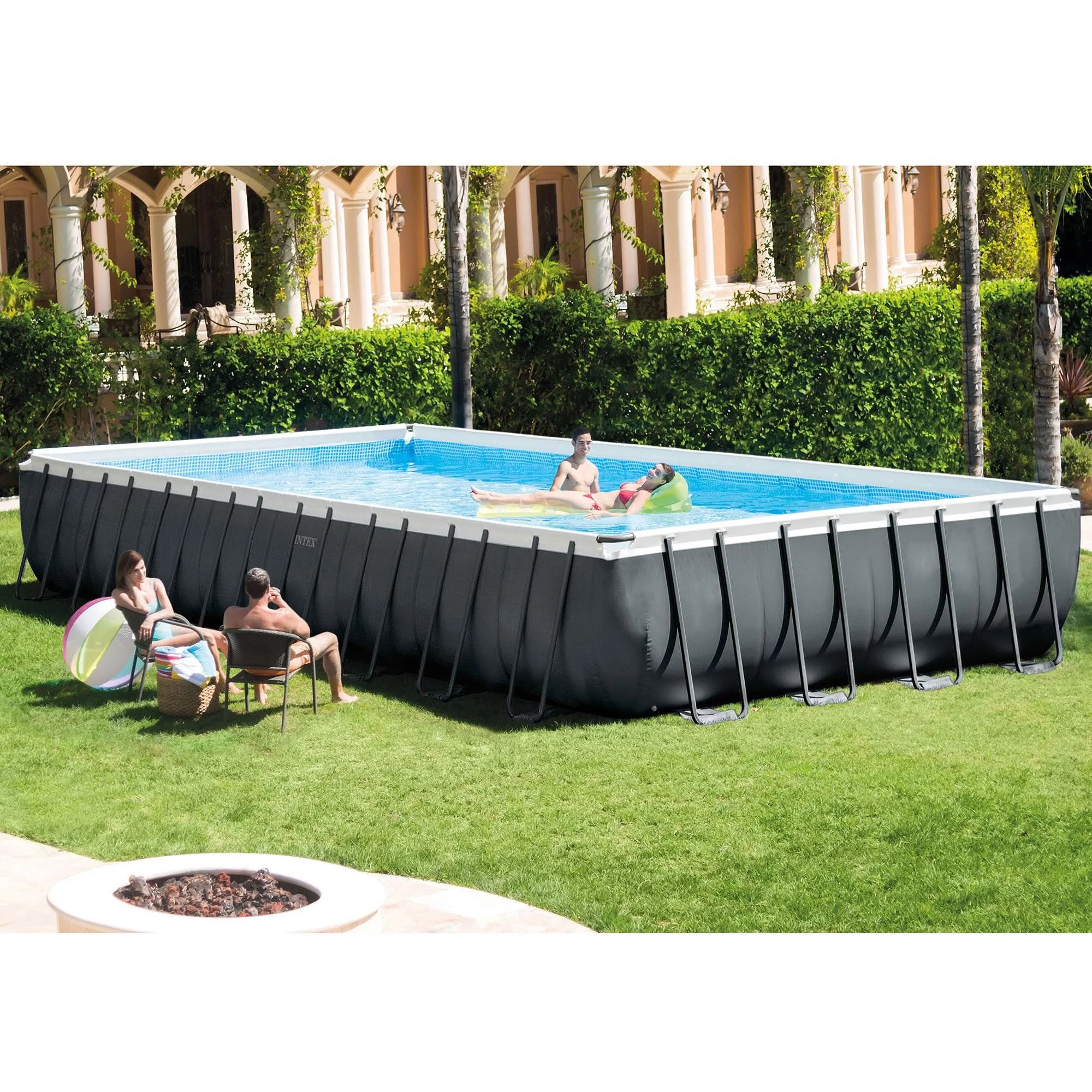 INTEX Ultra XTR Frame Rectangular Pool with Krystal Clear Saltwater System - Cheap Fitting