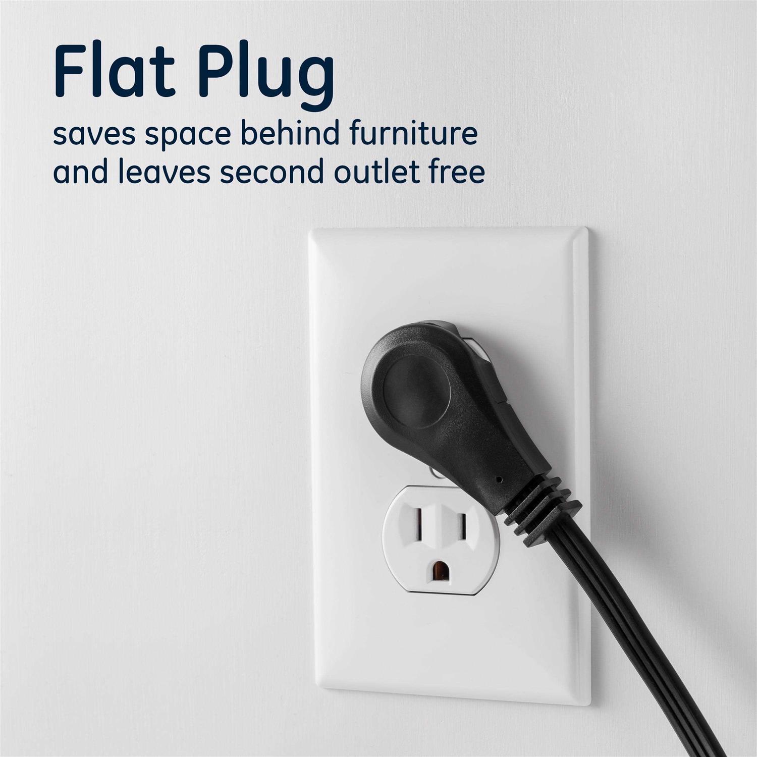 Ge 3-Outlet Grounded Cord 15ft. Right Angle Plug - Cheap Fitting