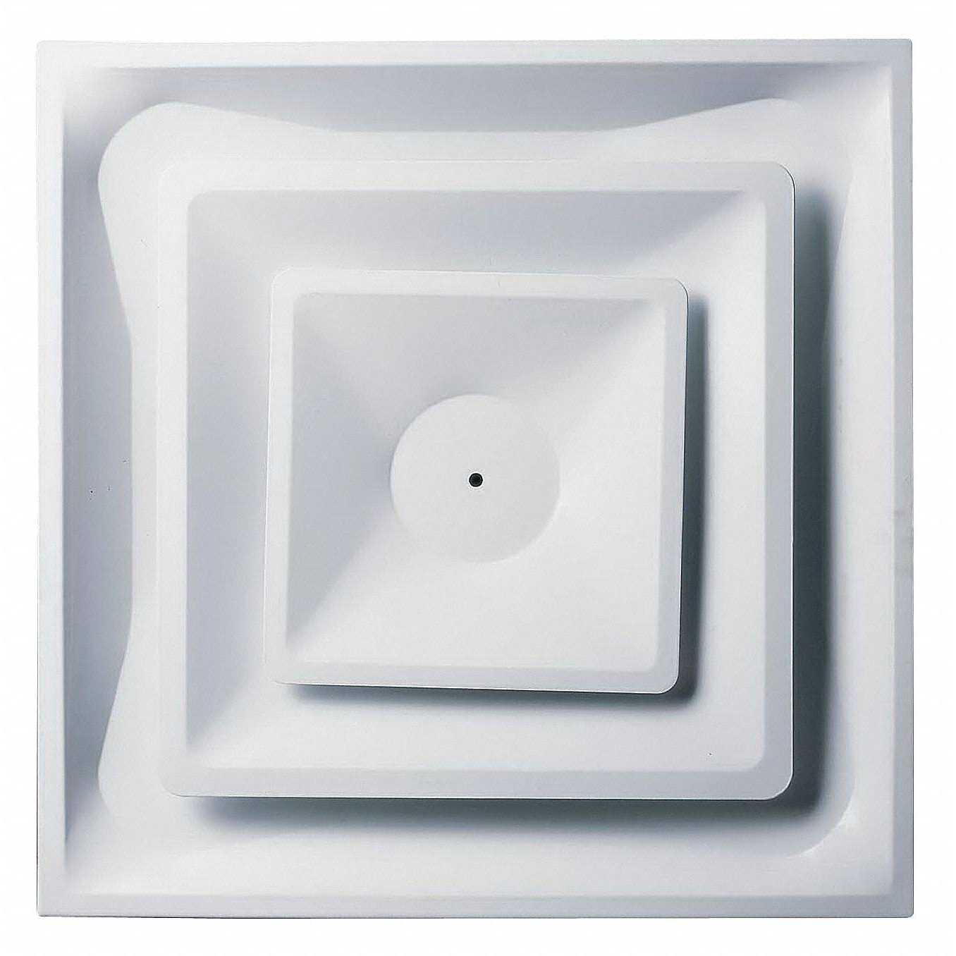 Zoro Select Square 2 Cone Ceiling Diffuser 4MJU - Cheap Fitting