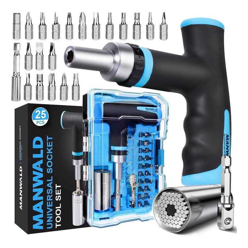 Manwald Super Universal Socket Tool Set Ratcheting Screwdriver Set with T Handle - Cheap Fitting