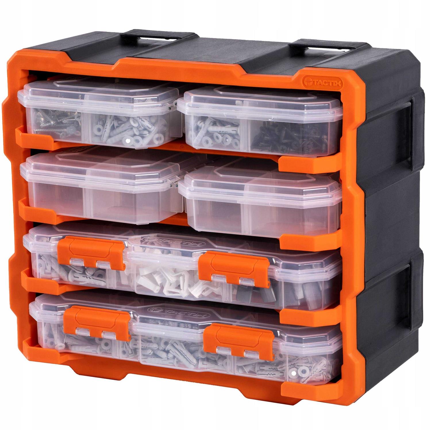 TACTIX 38-Compartment Rack with 6 Small Parts Organizer - Cheap Fitting
