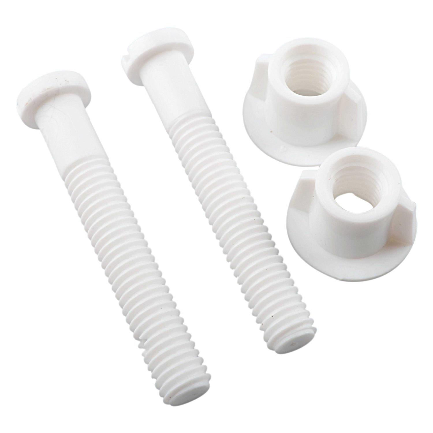 Hyper Tough Rust Proof Plastic Toilet Seat Bolt Set - Cheap Fitting