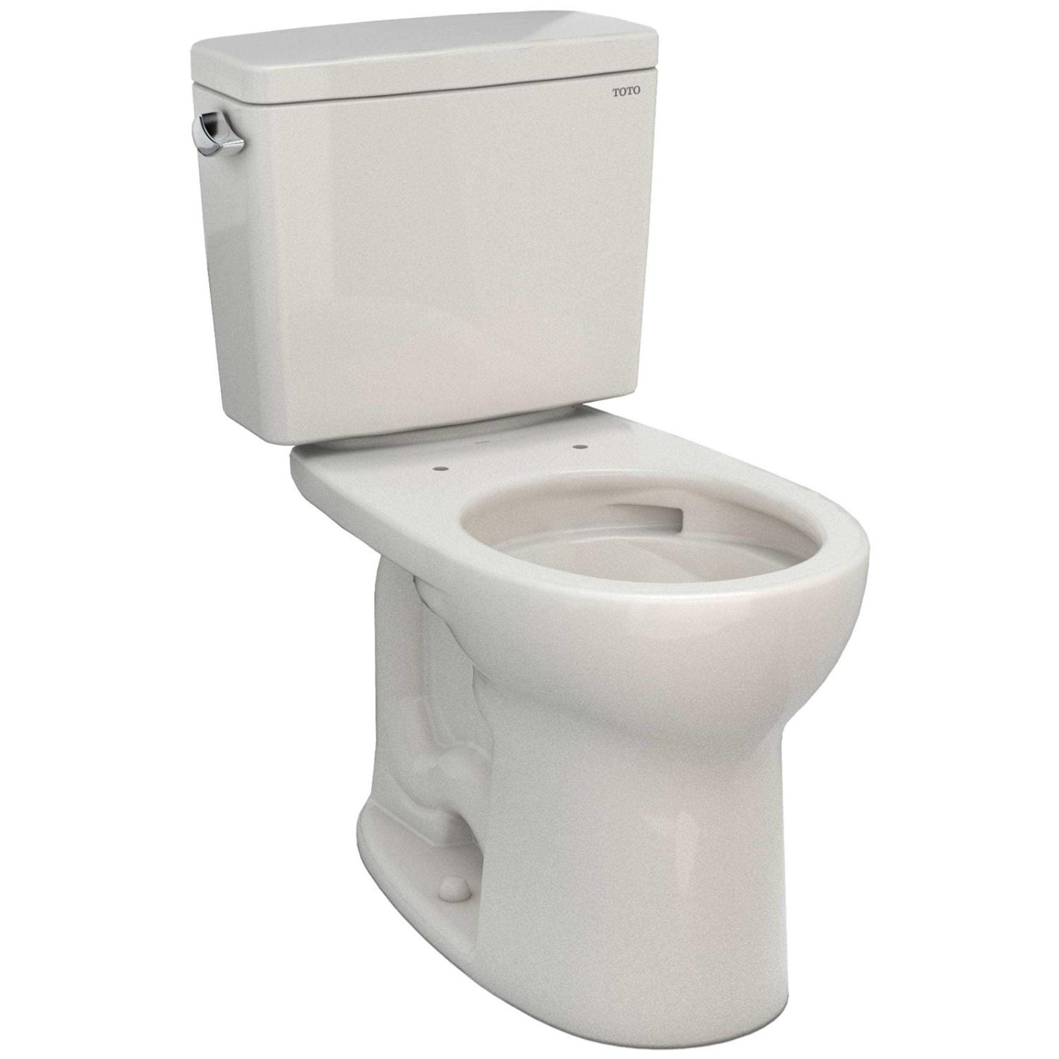 Toto Drake Two-Piece Round 1.6 GPF Universal Height Tornado Flush Toilet with Cefiontect CST775CSFG# - Cheap Fitting