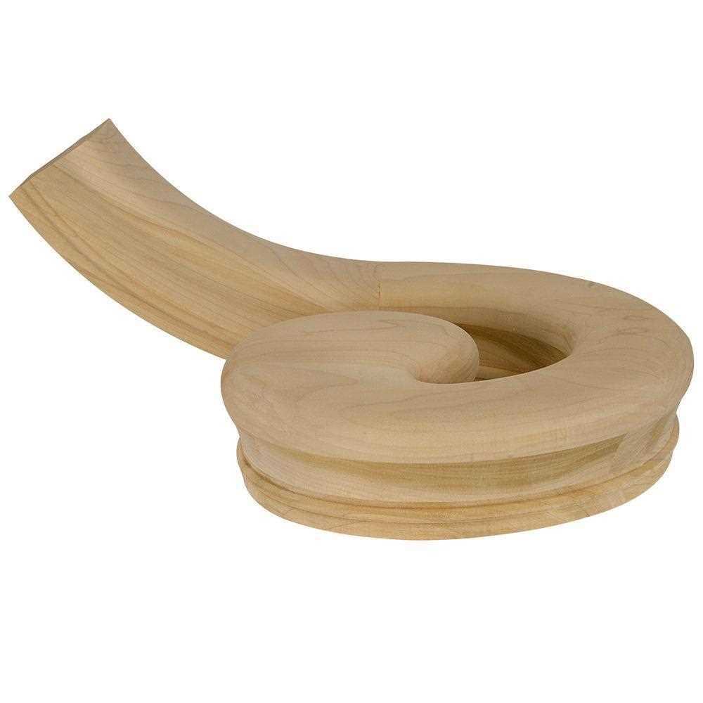 Stair Parts 7030 Poplar Left Volute Stair Handrail Fitting, Unfinished - Cheap Fitting