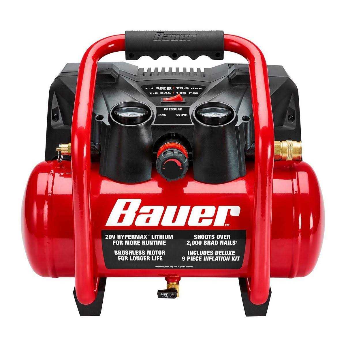 Bauer 1.6 Gallon 135 PSI 20V Brushless Cordless Air Compressor - Cheap Fitting
