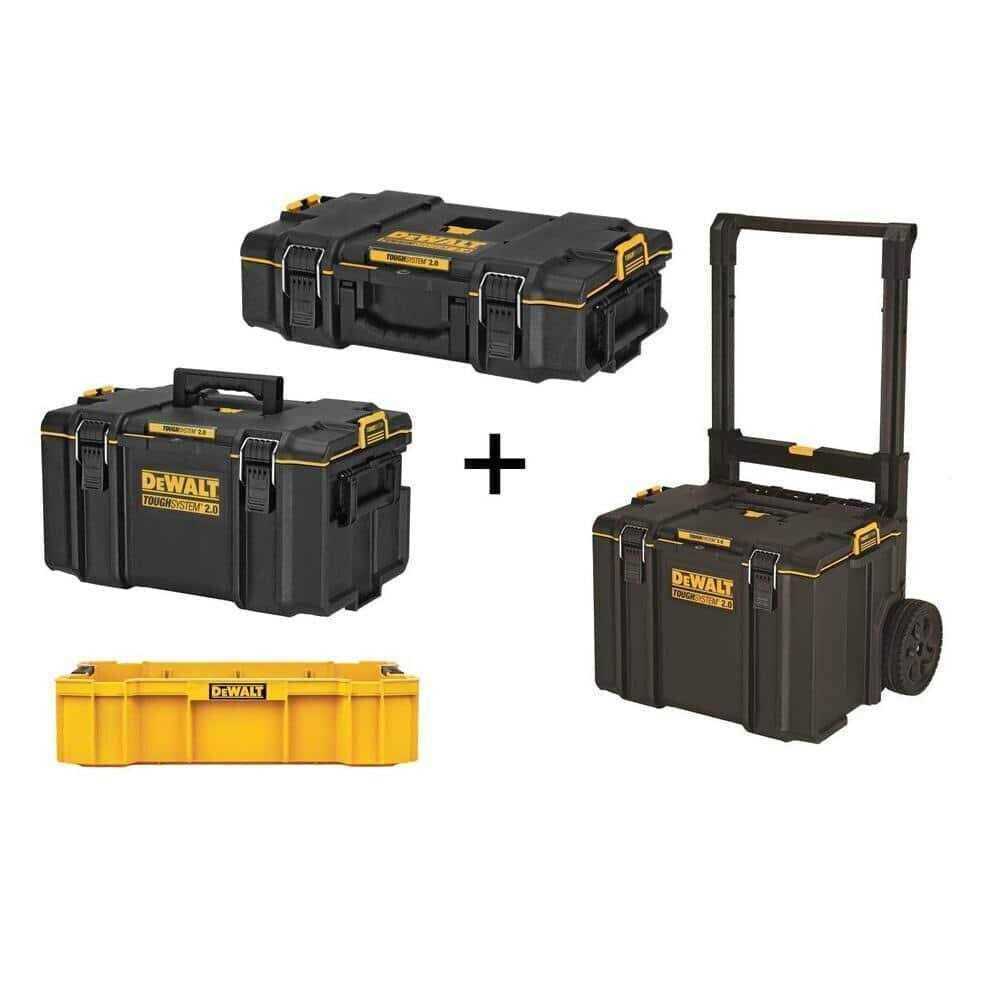 DEWALT TOUGHSYSTEM 2.0 22 in. Small Tool Box, TOUGHSYSTEM 2.0 24 in. Mobile Tool Box, 22 in. Medium Tool Box and Deep Tool Tray - Cheap Fitting