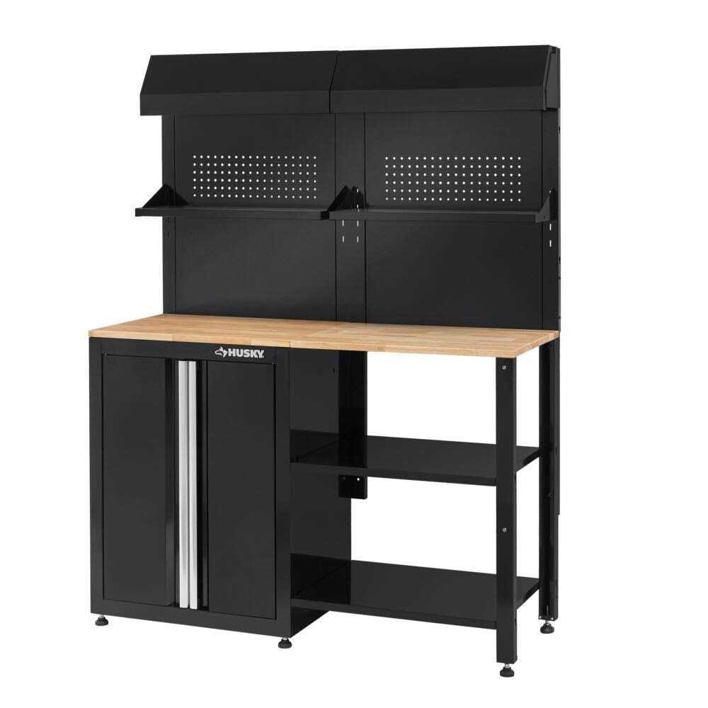 Husky 6-Piece Ready-to-Assemble Steel Garage Workstation in Black - Cheap Fitting