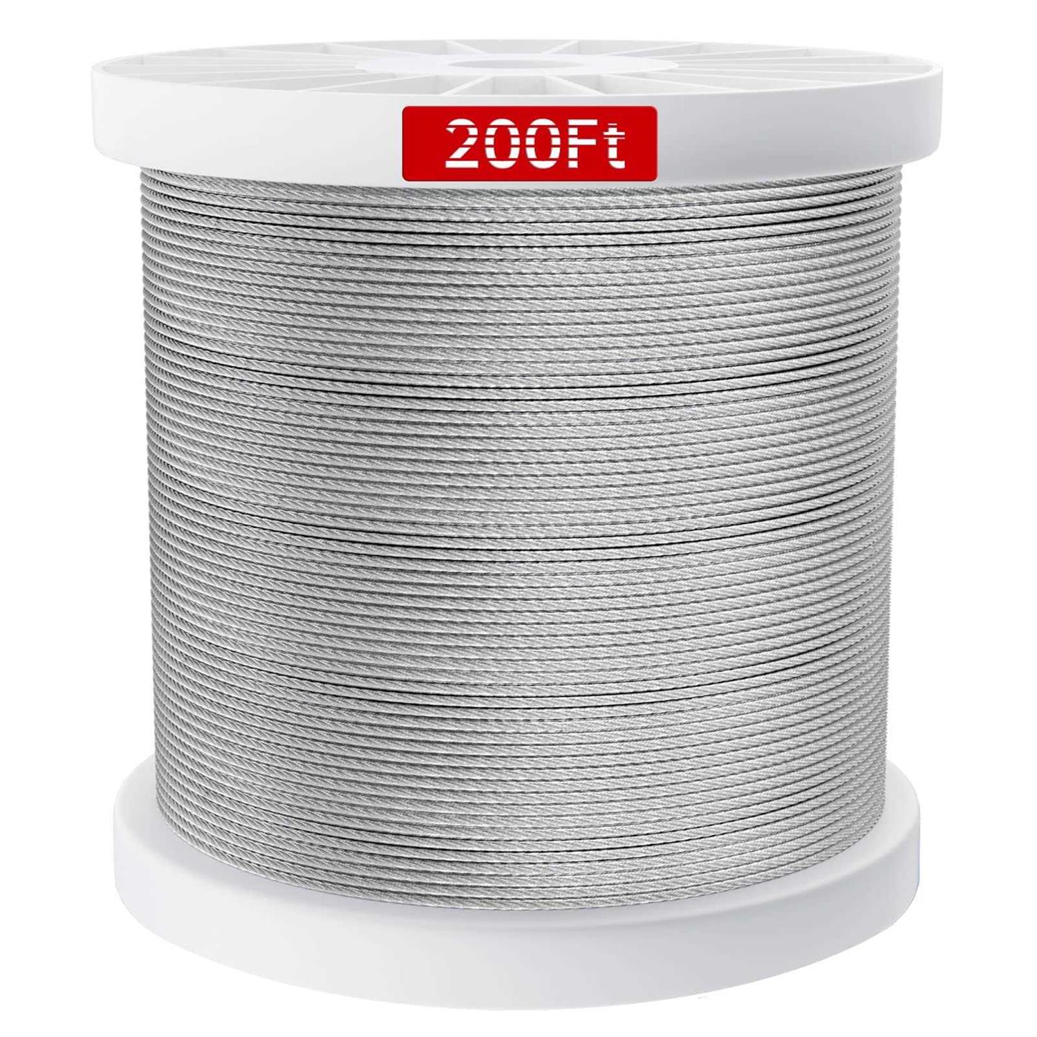 Muzata 1/8 Wire Rope T316 Stainless Steel Marine Grade for 1/8 Cable Railing System Decking Aircraft Cable Hardware 7×7 Strands Indoor - Cheap Fitting