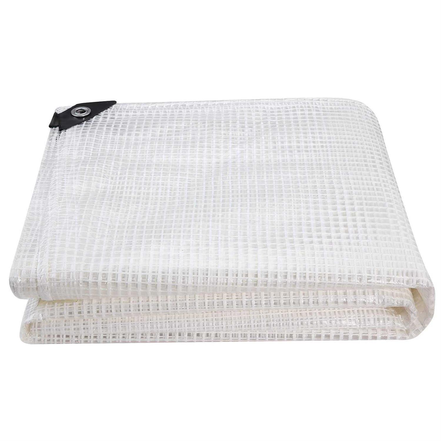 Doniks Clear Greenhouse Heavy Duty tarp 14 Mil Clear Waterproof Cover,UV Resistant Poly tarp with Grommets Superior Strength,for Gardening - Cheap Fitting